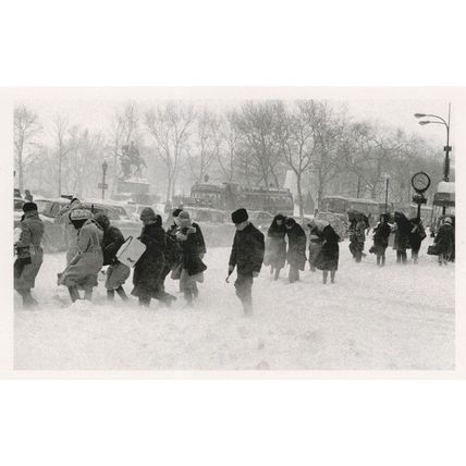 New York Blizzard Bus Transport Disaster Award Photo Postcard