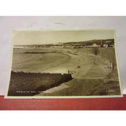 ROCQUAINE BAY, GUERNSEY used vintage postcard RP by Valentine 1955 pm #