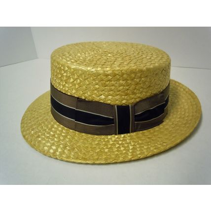 Vintage Resistol Straw Boater / Skimmer Hat, Size 7, Original Box, LIKE NEW