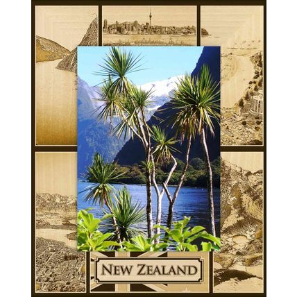 New Zealand Laser Engraved Wood Picture Frame Portrait (3 x 5)