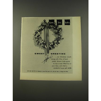 1956 Carson Pirie Scott Christmas Wreath Advertisement - Sweet Greeting
