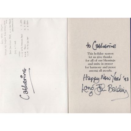 Long John Baldry Blues Singer Hand Signed Christmas Card