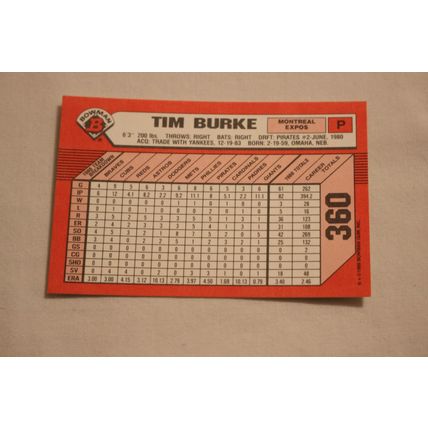 Tim Burke 1989 Bowman TIFFANY NO. 360