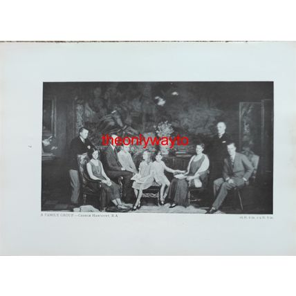 Road To Kintail & Covent Garden, Family Group, Reverse, Book Illustration, 1931