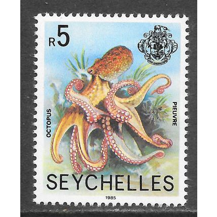 SEYCHELLES 1985 5r OCTOPUS SEALIFE MINT MNH