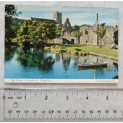 1964 postcard The Priory, Christchurch, Hampshire
