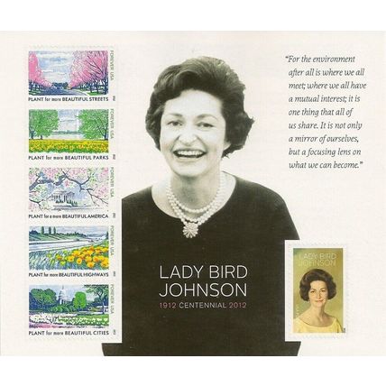 Lady Bird Johnson - Sheet of Six Current Rate Stamps Scott 4716