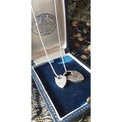 Vintage 2000-s 925 Silver LOVERS FOREVER Pendant on 18 inch Chain Full British H