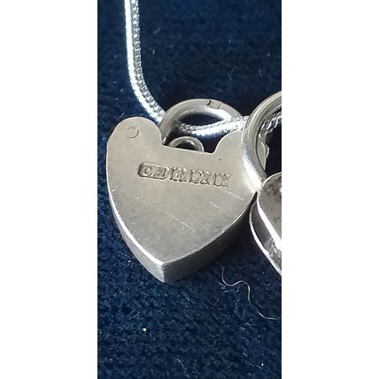 Vintage 2000-s 925 Silver LOVERS FOREVER Pendant on 18 inch Chain Full British H