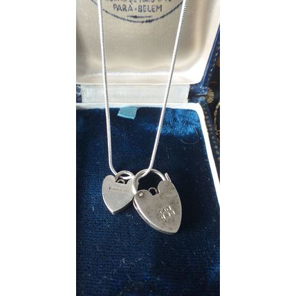 Vintage 2000-s 925 Silver LOVERS FOREVER Pendant on 18 inch Chain Full British H
