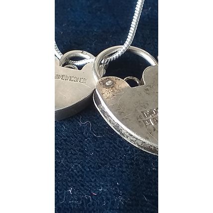 Vintage 2000-s 925 Silver LOVERS FOREVER Pendant on 18 inch Chain Full British H