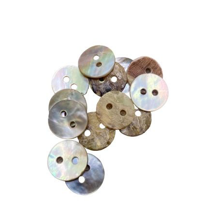 10mm Natural Mother of Pearl Shell Round Buttons 2 Hole Baby Doll Knitting