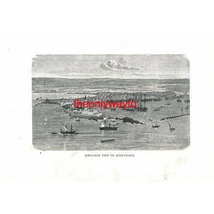 Alexandria, Egypt, Bird's Eye View, Book Illustration (Print), 1903