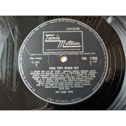 THE FOUR TOPS Reach Out LP Tamla Motown vinyl record 1967 soul classic