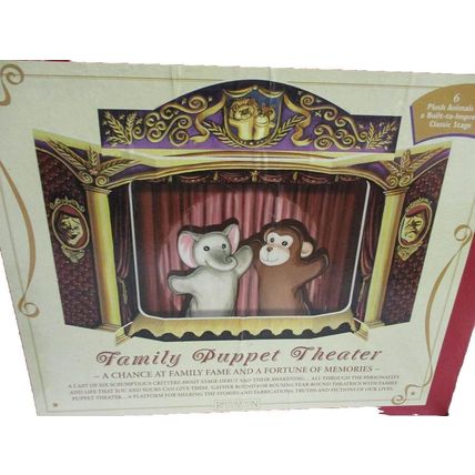 Family Puppet Theater Hand Puppets Zoo Animals with Carboard Theater Stage