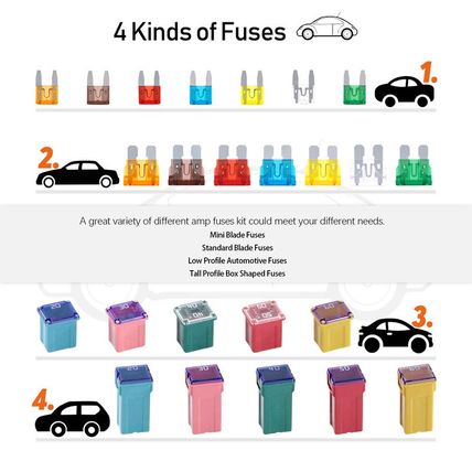 250Pcs US Grade Automotive Fuses Assortment Kit Standard & Mini Car Blade Fuses,