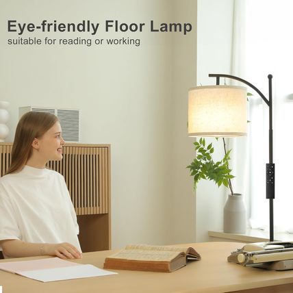 Ambimall 60" Floor Lamp with Remote Control and Stepless Dimmable Bulb, Colors T