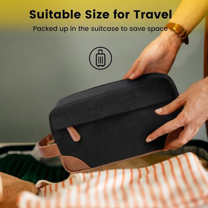 Vorspack Toiletry Bag Hanging Dopp Kit for Men Water Resistant Canvas Shaving Ba