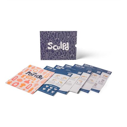 Sculpd Pottery Starter Kit - Complete Air Dry Clay Beginner Set for 2 Adults: In