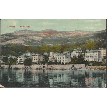 Südstrand, Lovrana, 1914 - Rosenthal AK