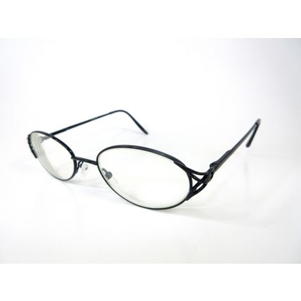 Mandalay M-4008 Eyeglasses Frames S. Black Oval Filigree 50-16-140 Made in Japan