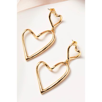 Gold Irregular Heart Shapes Alloy Stud Earrings