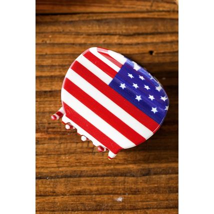 Dark Blue Independence Day Flag Pattern Hair Claw