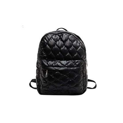 Black Quilted Large Capacity Functional Backpack
