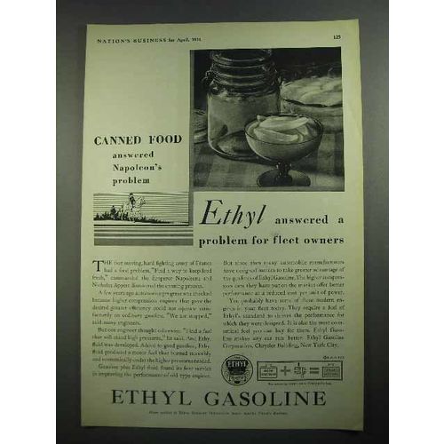 1931 Ethyl Gasoline Ad - Problem for Fleet Owners
