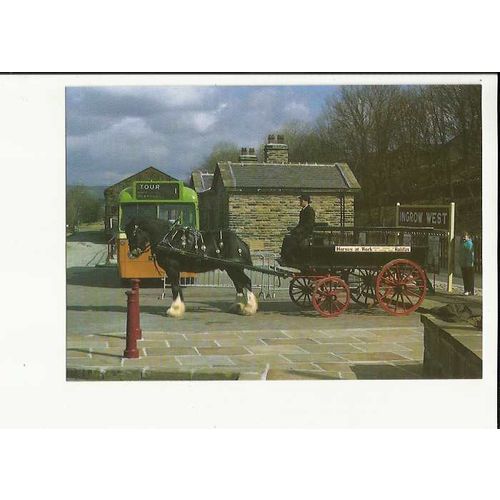 Yorkshire INGROW WEST Station Postcard by Worth Valley Railway (WV 156)
