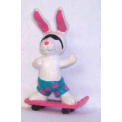 BEACH BUNNIES ' Bunny on skateboard ' figure (1989)