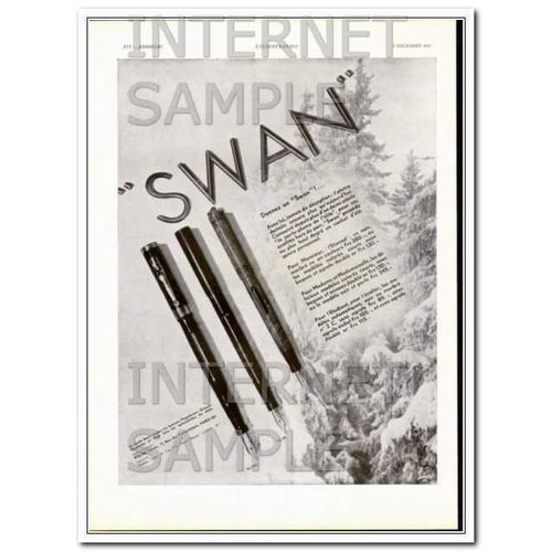 SWAN 1931 French men women gift Eternal fountain pen vintage ad