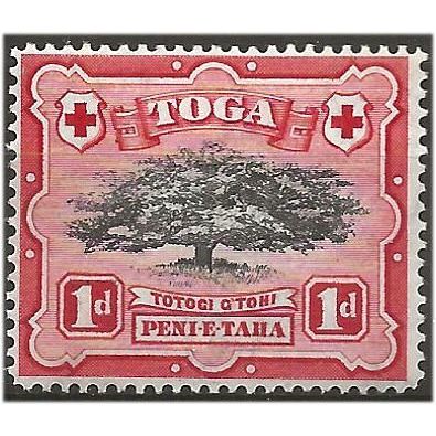 Tonga 1942 SG75 1d Black & Scarlet Mounted Mint .. ...