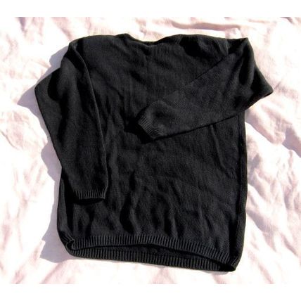 Womens Victoria Jones Black Sweater L Large Gold Beading Ugly Interesting Heavy