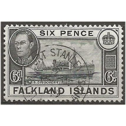Falkland Islands 1949 SG156 6d Black Fine Used . .. .