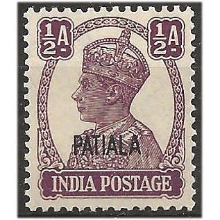 Patiala (ICS) 1943 SG104 1/2a Purple Unmounted Mint . .. .