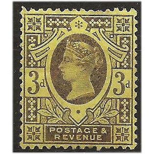 1887 SG202 3d Purple/Yellow Mounted Mint . .. .