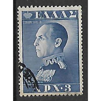 GREECE 1957 ROYAL FAMILY 3d BLUE KING GEORGE II SG 772 FINE USED