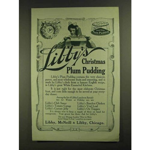 1907 Libby's Christmas Plum Pudding Ad