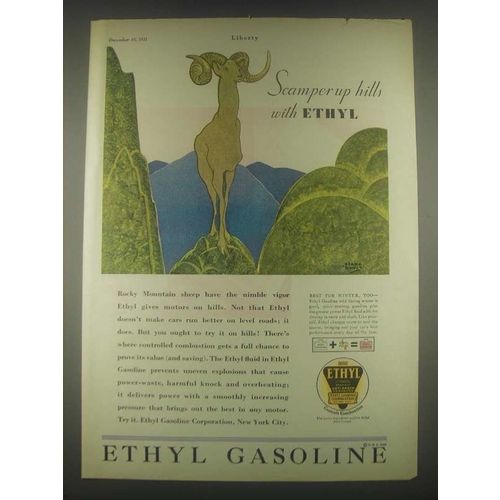 1931 Ethyl Gasoline Ad - Art by Stark Davis
