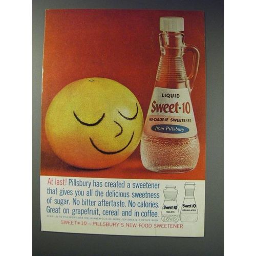 1963 Pillsbury Sweet*10 Sweetener Ad - At Last!