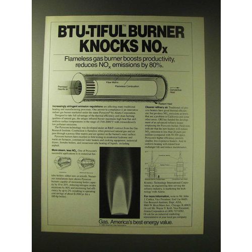 1989 American Gas Association Ad - BTU-tiful Burner knocks Nox