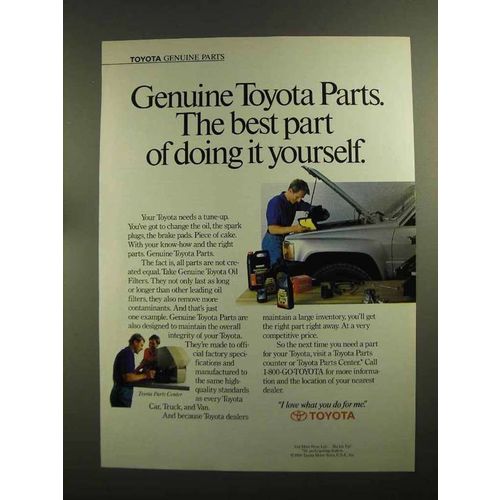 1990 Toyota Genuine Parts Ad - Doing it Yourself