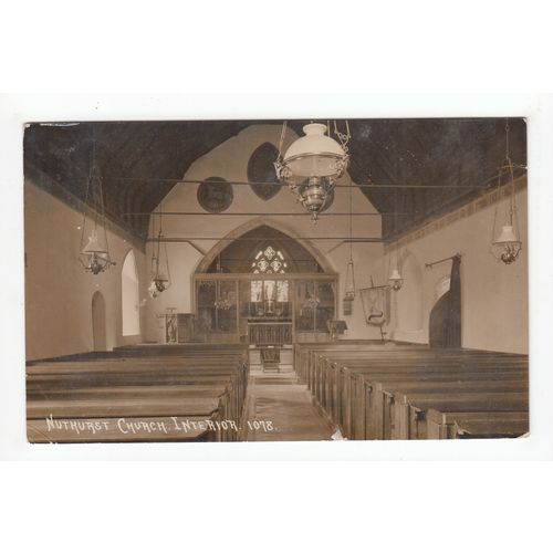 Church Interior Nuthurst Postcard 1912 West Sussex
