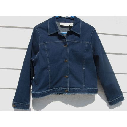 Womens Susan Bristol Blue Jean Jacket L Large 41 inch Denim Light Weight