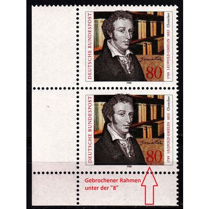 GERMANY BUND [1988] MiNr 1377 I ( **/mnh ) [01] Plattenfehler