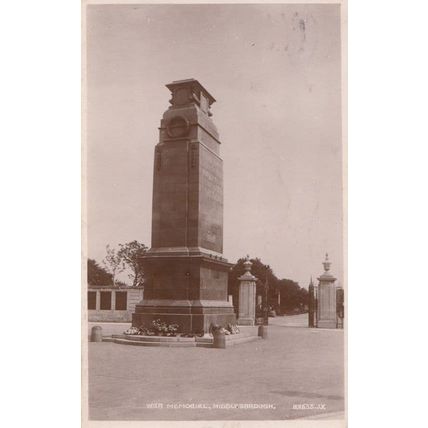 War Memorial Middlesborough Vintage Real Photo Postcard