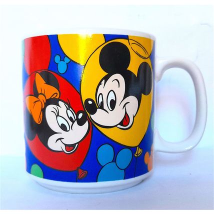 DISNEY COFFEE MUG - MICKEY and FRIENDS 9 x 11 x 8 cm diam - CLEAN - VERY GOOD