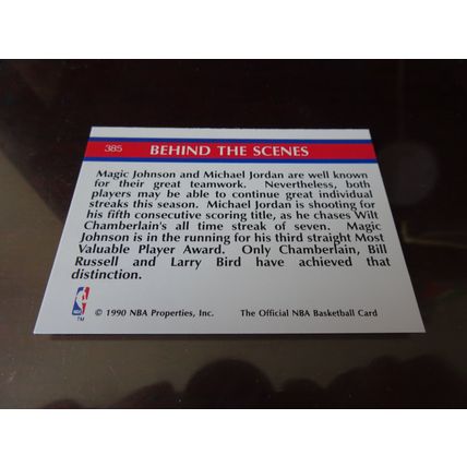1990-91 NBA Hoops Card # 385 Jordan & Johnson Behind the Scenes NM (7) (SB)