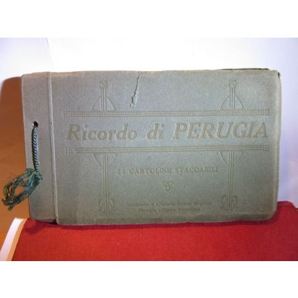 book of 24 PERUGIA antique postcards in stiff card cover